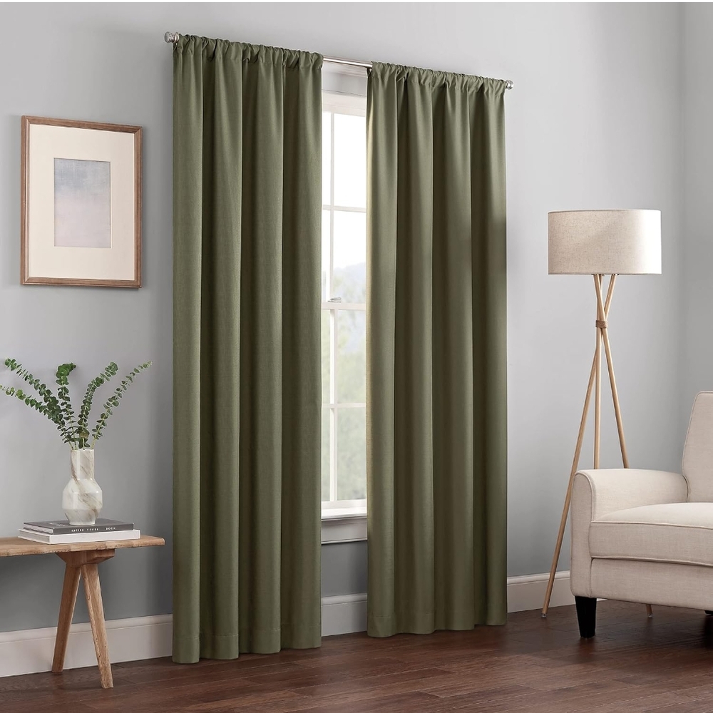 Blackout Olive Green Curtains 42" x 84"